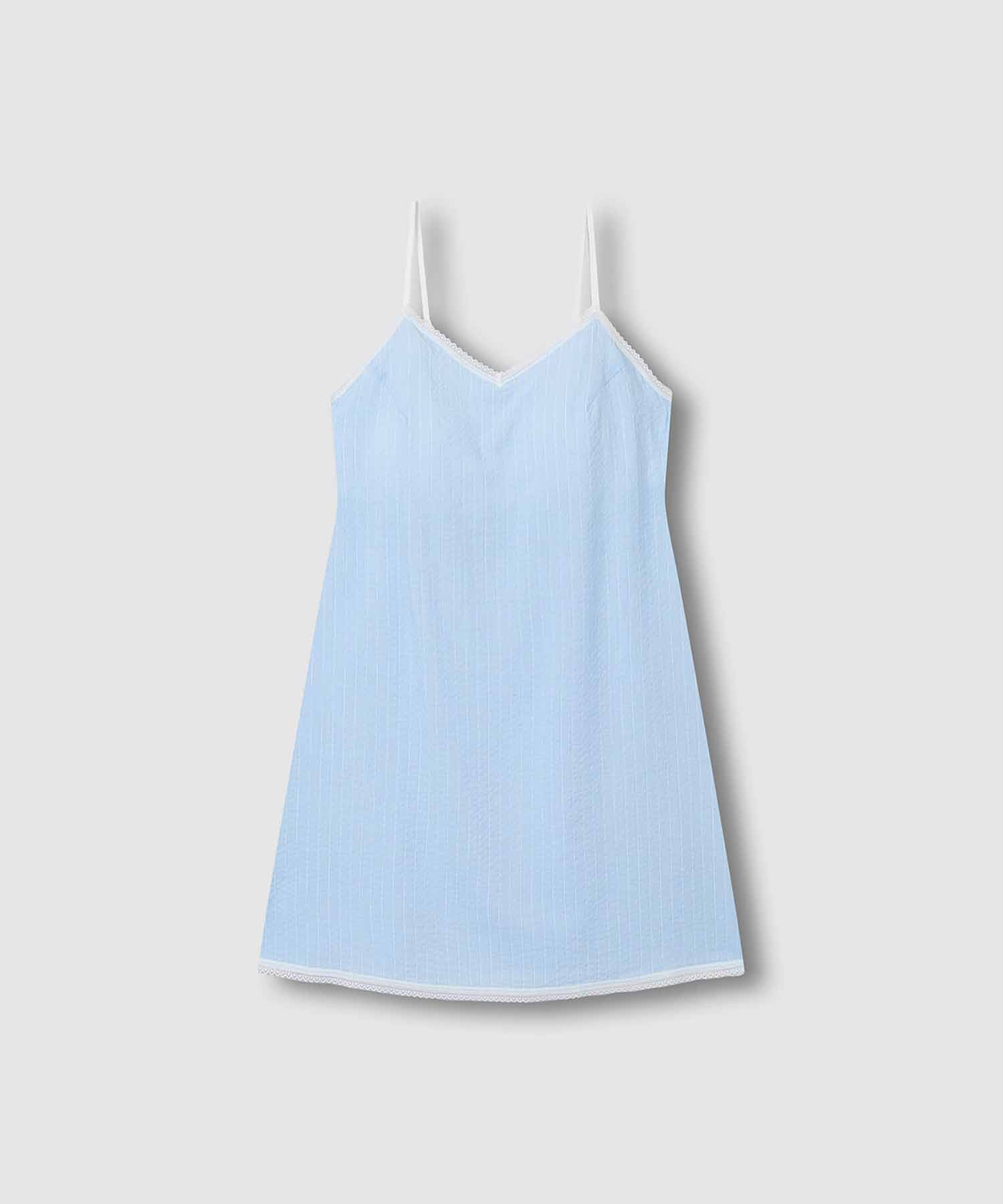 Женское платье-комбинация из хлопка и вискозы_Light Blue