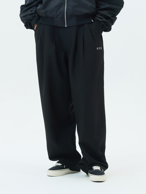 Широкие брюки с 3 складками (Black)