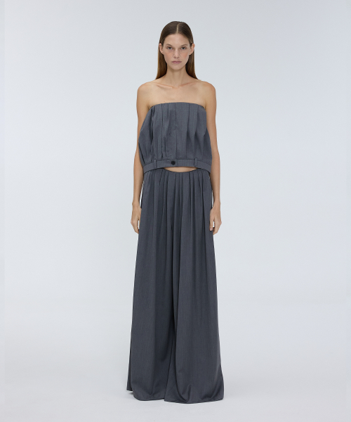 Wide pleated pants
