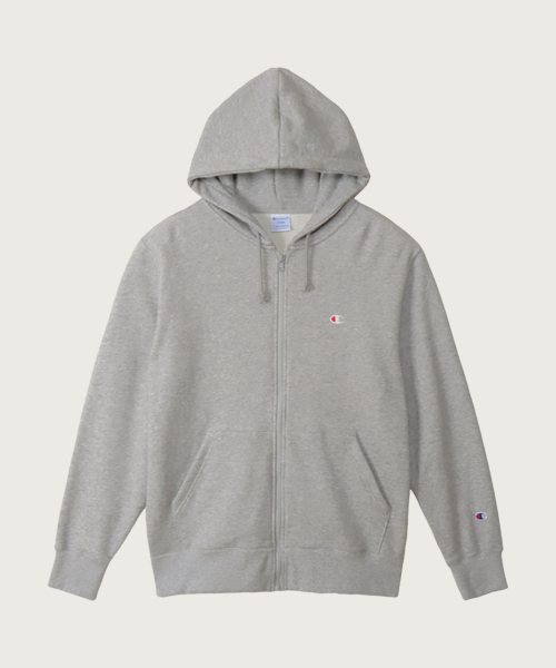 베이직 C로고 레귤러핏 후드 집업 Oxford Grey