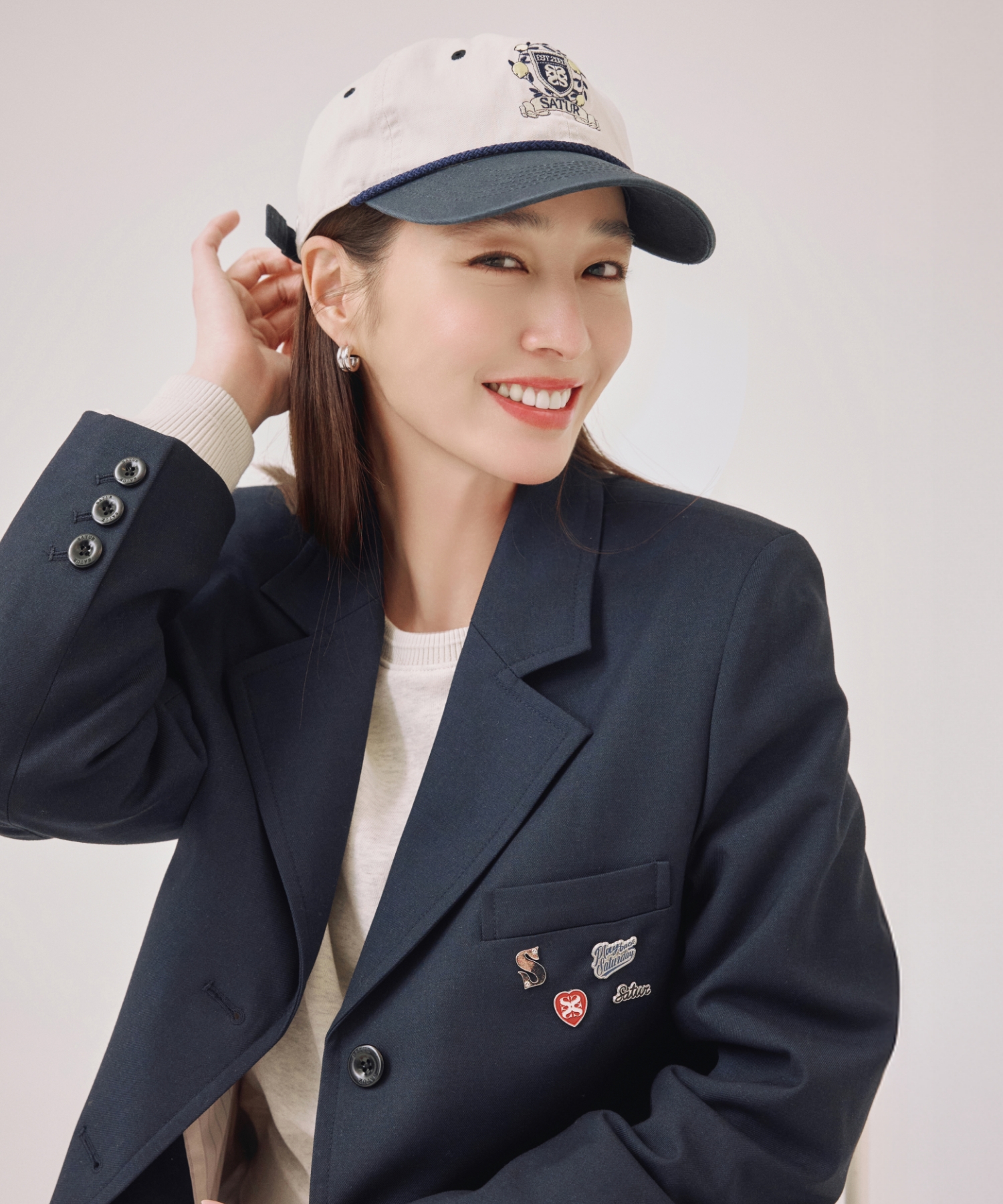 (W) 3-Button Single Blazer Navy