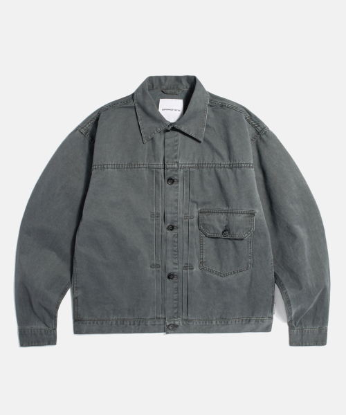 Type 1 Washed Cotton Trucker Jacket Charcoal