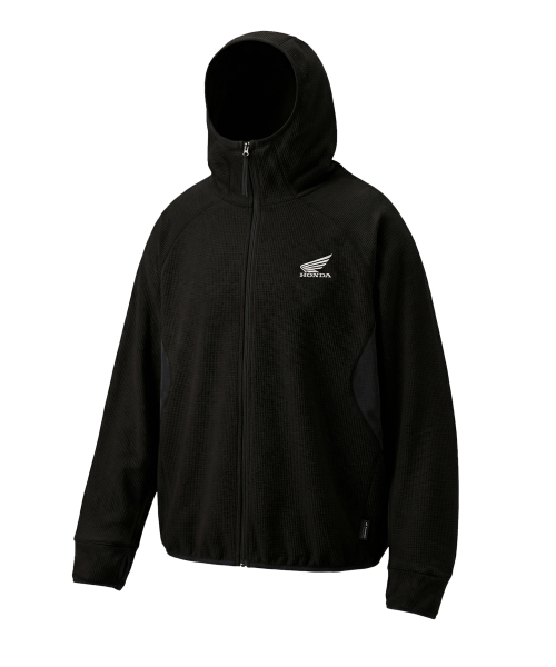 H-Tech Light Weight Waffle Hoodie Zip-Up Black