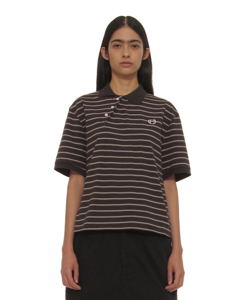 Асимметричное поло Regular Charcoal Stripe