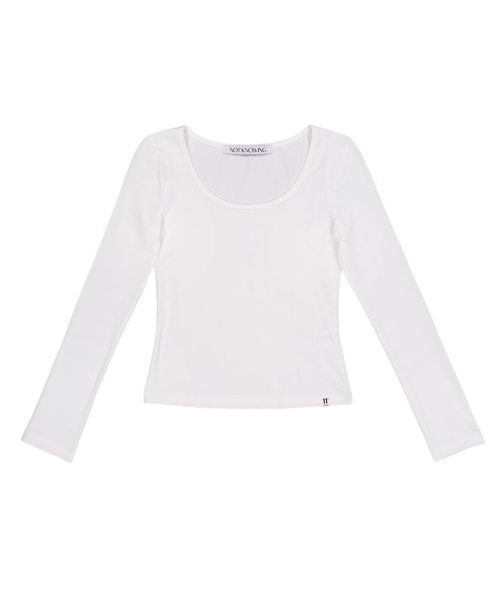 Scoop Neck L/S Tee (WHITE)