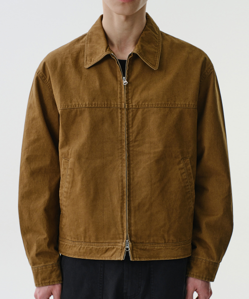 WASHED COTTON SWING TOP JACKET (BEIGE)