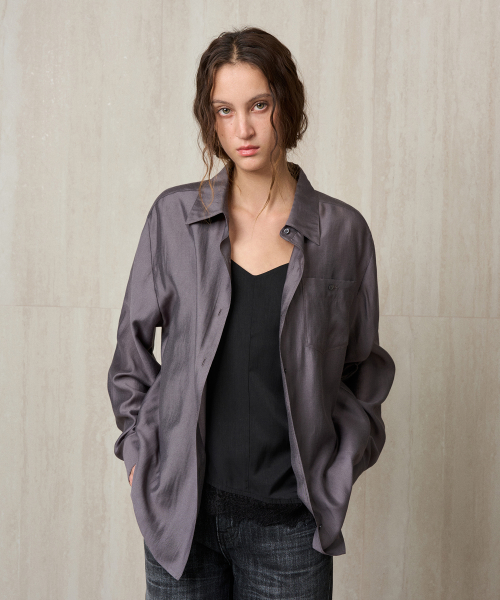 SILKY LIGHTWEIGHT SHIRT CHARCOAL