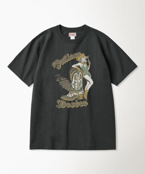 Western Boot Loopwheeled Graphic Tee Vintage Black