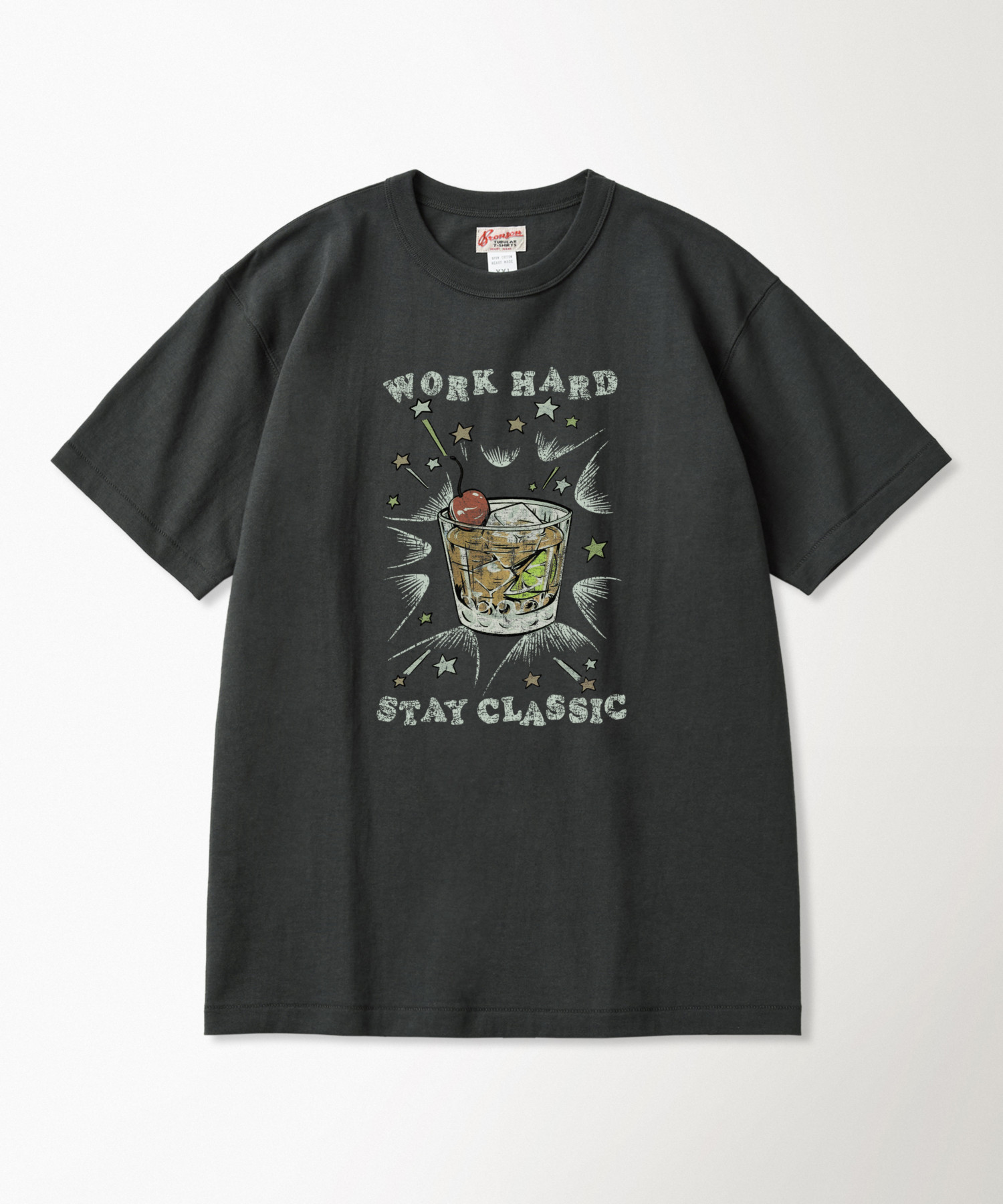 Vintage Cocktail Loopwheeled Graphic Tee Vintage Black