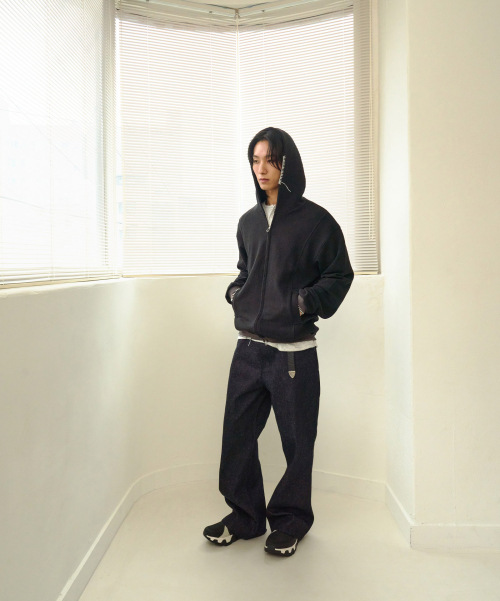 UL THERMAL ZIP HOODIE BLACK