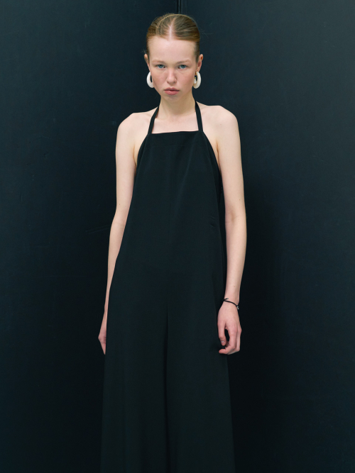 HALTER NECK JUMPSUIT BLACK