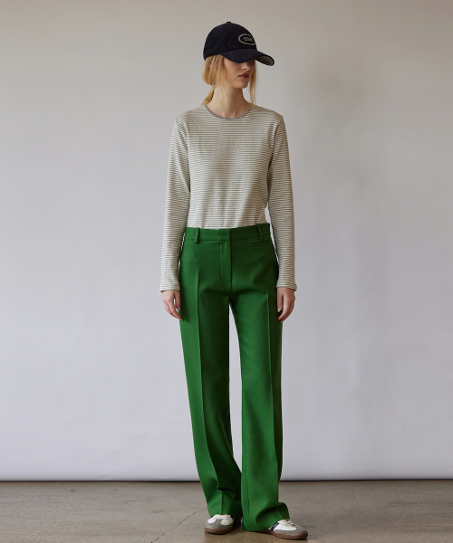 Dusty Wool Boy Fit Slacks Pants