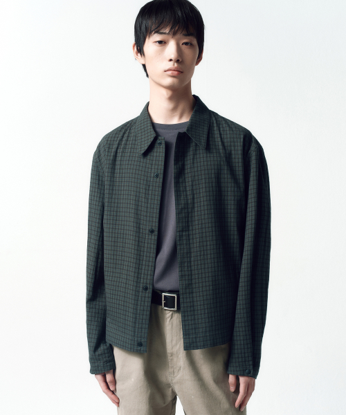 Компактная укороченная куртка Dark Moss Check