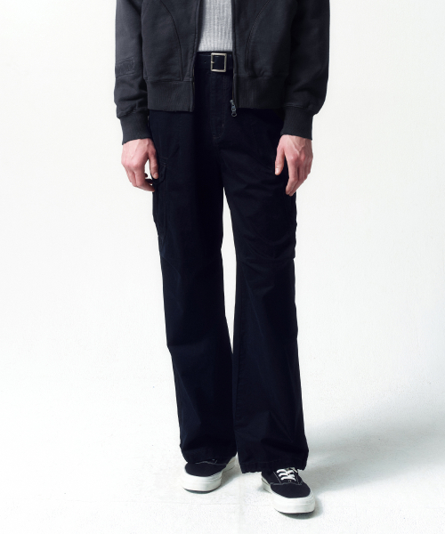 Карго из чесаного хлопка WASHED BLACK