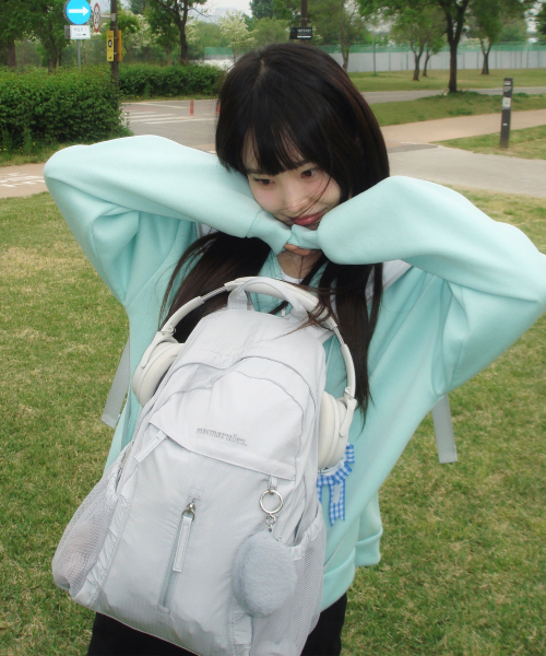 마스마룰즈 Curved shirring backpack_Silver gray