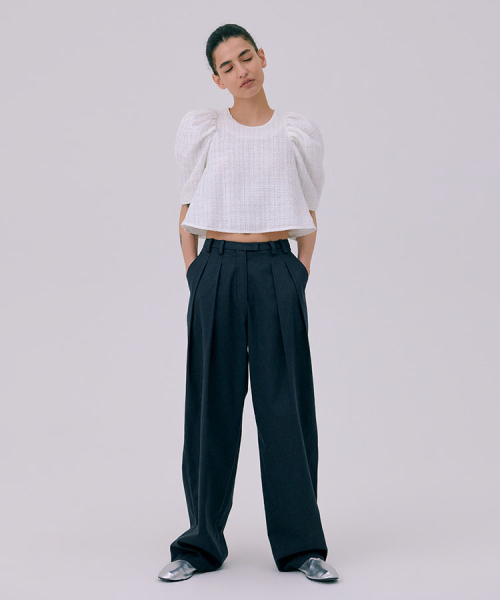 Широкие брюки 26 Zigzag Wide Pants_Navy