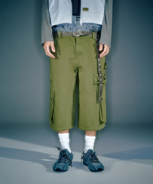 (MEN) TONY CARGO BERMUDA PANTS KHAKI