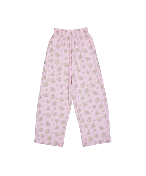Джоггеры вафельные Flower (Pink)