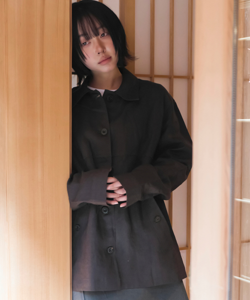 LINEN OVERFIT JACKET