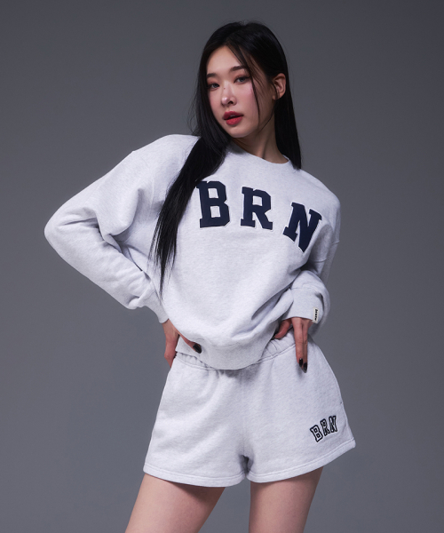 w brn relax fit sweatshirts [white melange]