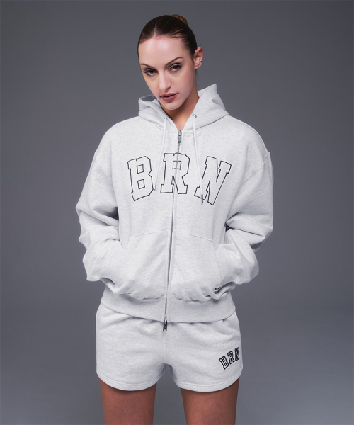 w brn relax fit худи ZIP-UP [white melange]