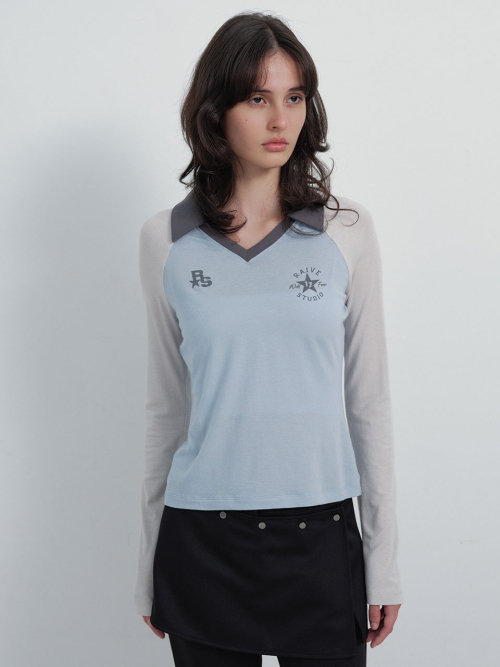 slim-fit color block raglan t-shirts VW6SE233_2color