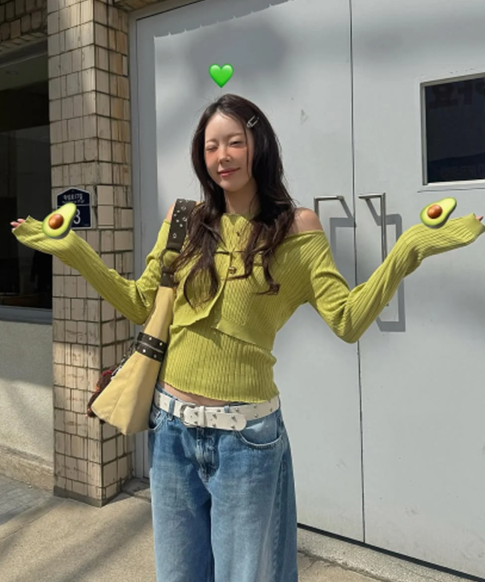 woman boat neck cardigan sleeveless set [avocado]