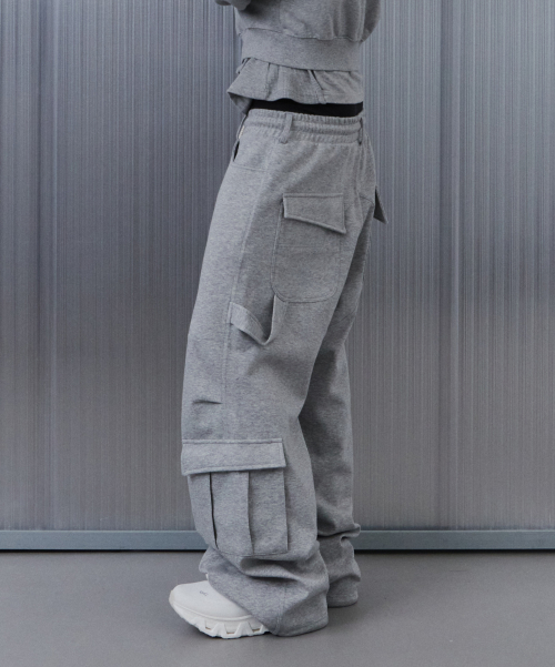 oblique pocket wide cargo sweat брюки