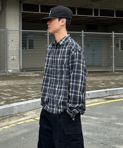 Клетчатая укороченная рубашка Midnight Navy