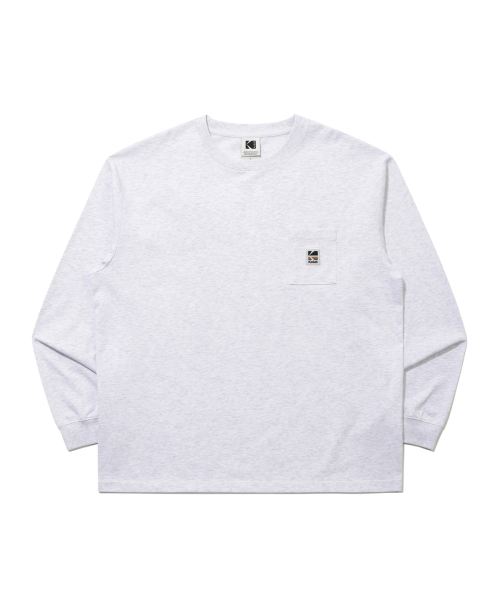코닥 에센셜 포켓 긴팔티셔츠 WHITE MELANGE