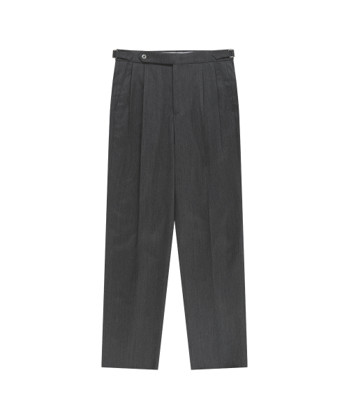 essential шерсть gabardine adjust twill 2-pleated relaxed брюки (grey)