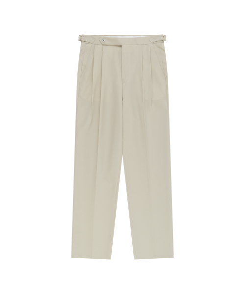 essential шерсть gabardine adjust twill 2-pleated relaxed брюки (beige)