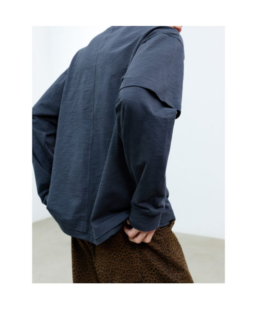 (UNISEX) Футболка из слаб-трикотажа для многослойных образов, Ash
