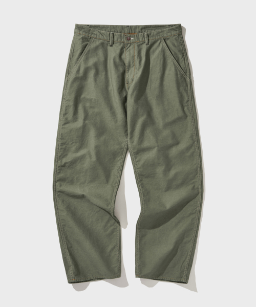 비디알 BACK SATEEN TROUSER [Swamp Green]