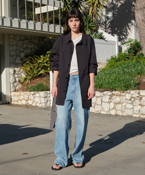 RELAXED SHIRT JACKET_BLACK [LC261JK01BK]