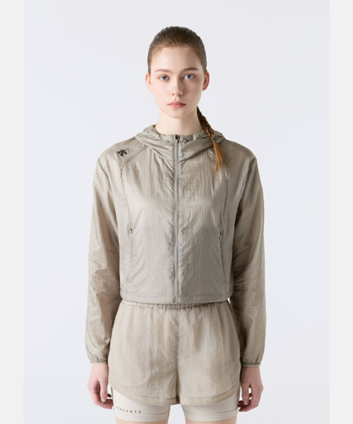 Женская беговая полукроп ветровка Beige SR122RWB31