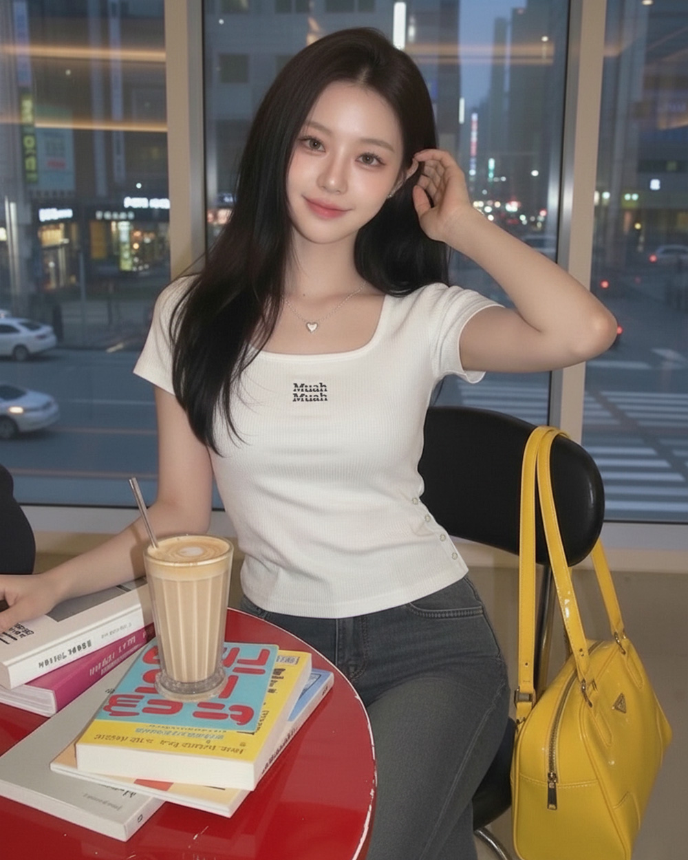 SLIT BUTTON CROP HALF T-SHIRT [6color]