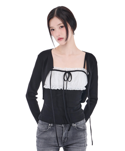 Chiffon Ribbon Sleeveless (Black)