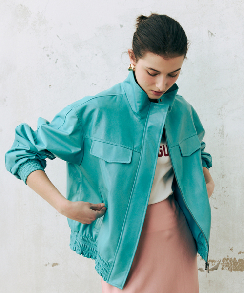 Куртка 26SS Kendall из итальянской лайки Ether Blue