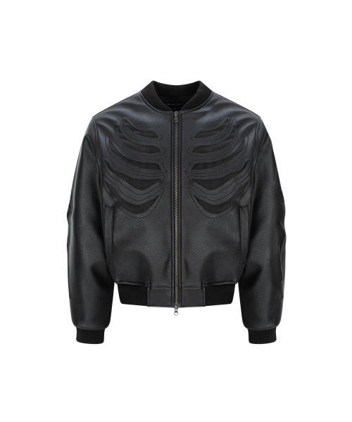 Куртка-бомбер Bone Cutting полностью Black