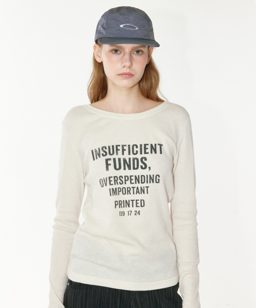 NOI1836 Waffle Lettering лонгслив (Ivory)