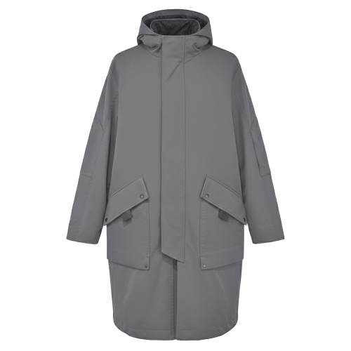 Тренч с капюшоном semi-overfit Dark Grey ROAMBH04A