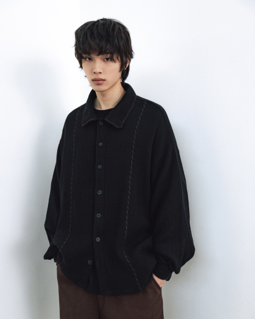 Threadwork Texture Jacket - Black