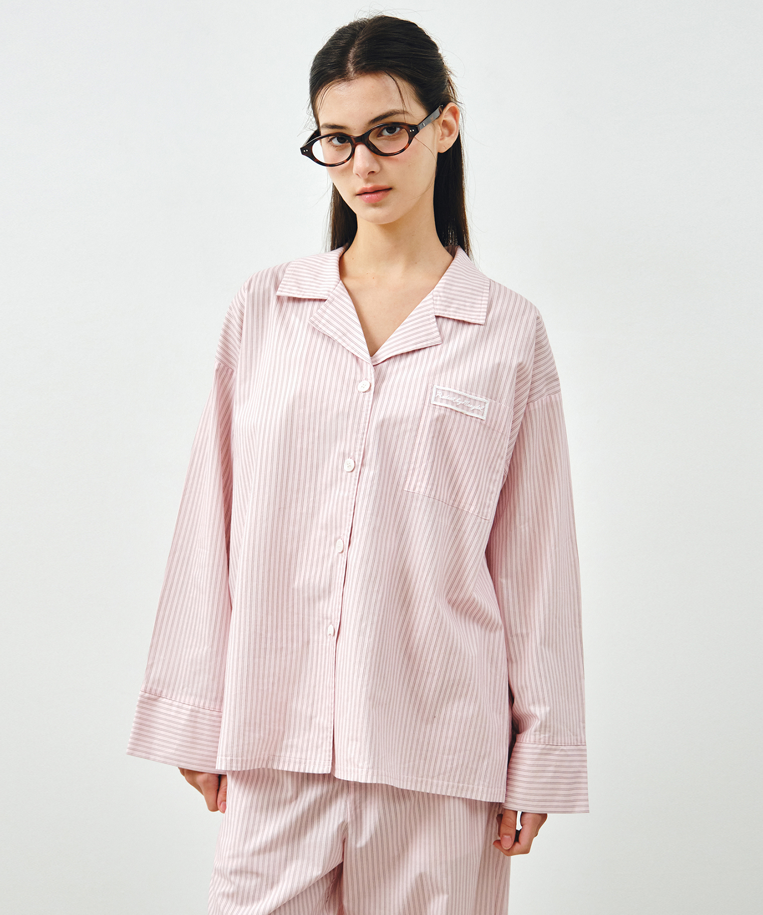 [SET] Пижама в полоску из мягкого хлопка, розовая MDPJ005PINK
