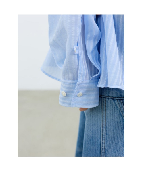 (UNISEX) Прозрачная рубашка в полоску Blue