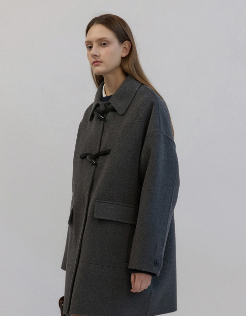 Handmade Toggle Button Half Coat Charcoal Grey AT5COF061CG