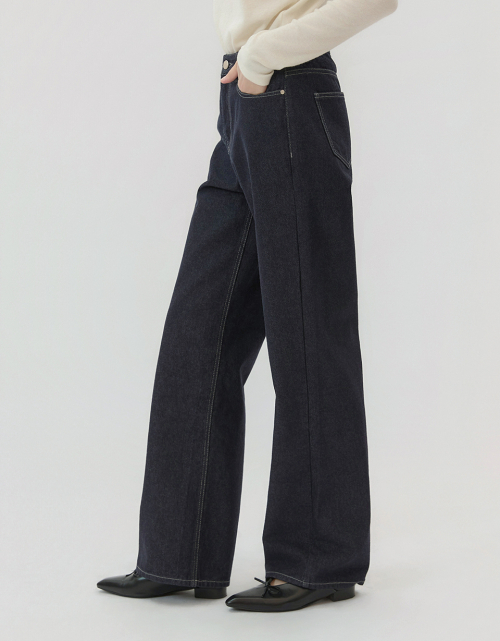 Semi Wide Denim Pants Blue AT6PAA084IN