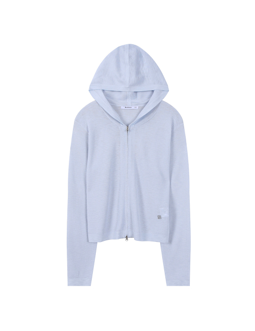 Женское вязаное худи на молнии Light Blue