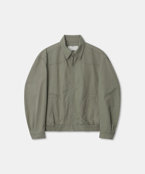 Zip-up blouson jumper / LIGHT KHAKI