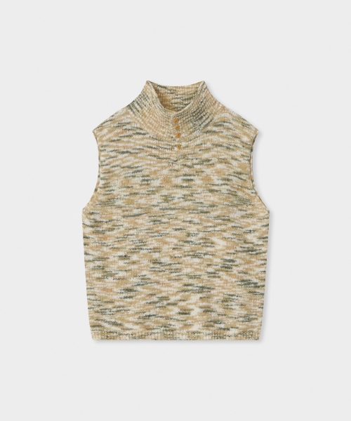 Wool boucle vest / GREEN